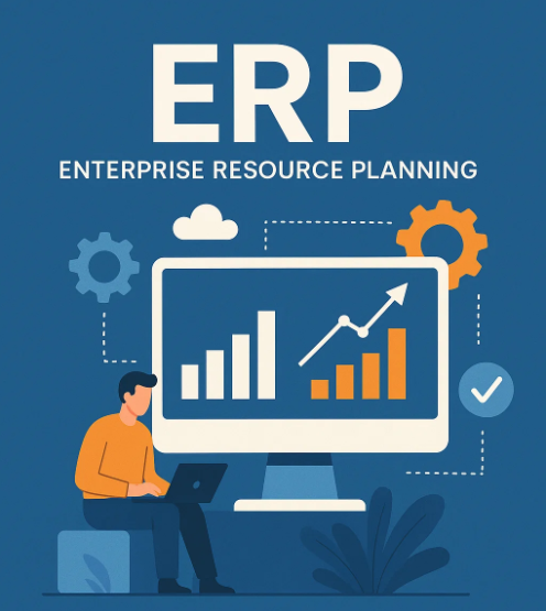 Ilustração conceitual de ERP - Enterprise Resource Planning